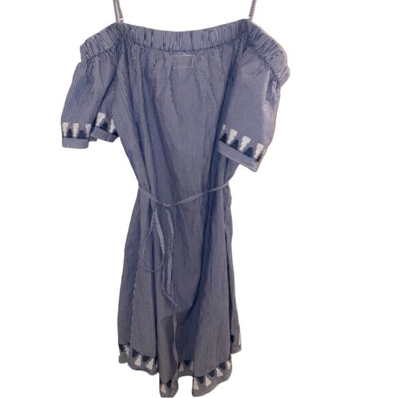 STELLA & DOT Beach Kai Emboidered Boho Cottagecore Stripe Cover Up L/XL - Picture 7 of 12